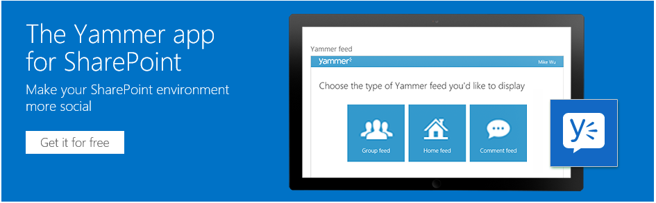 Redes sociales - Yammer para SharePoint de Microsoft/Yammer